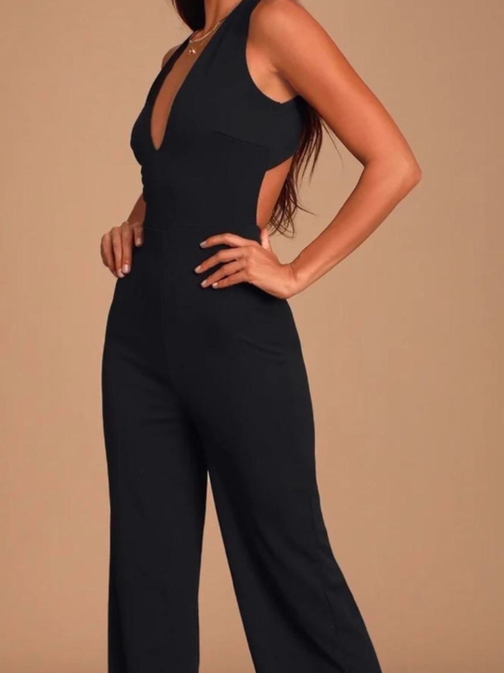 Lulu’s Black Backless Jumpsuit